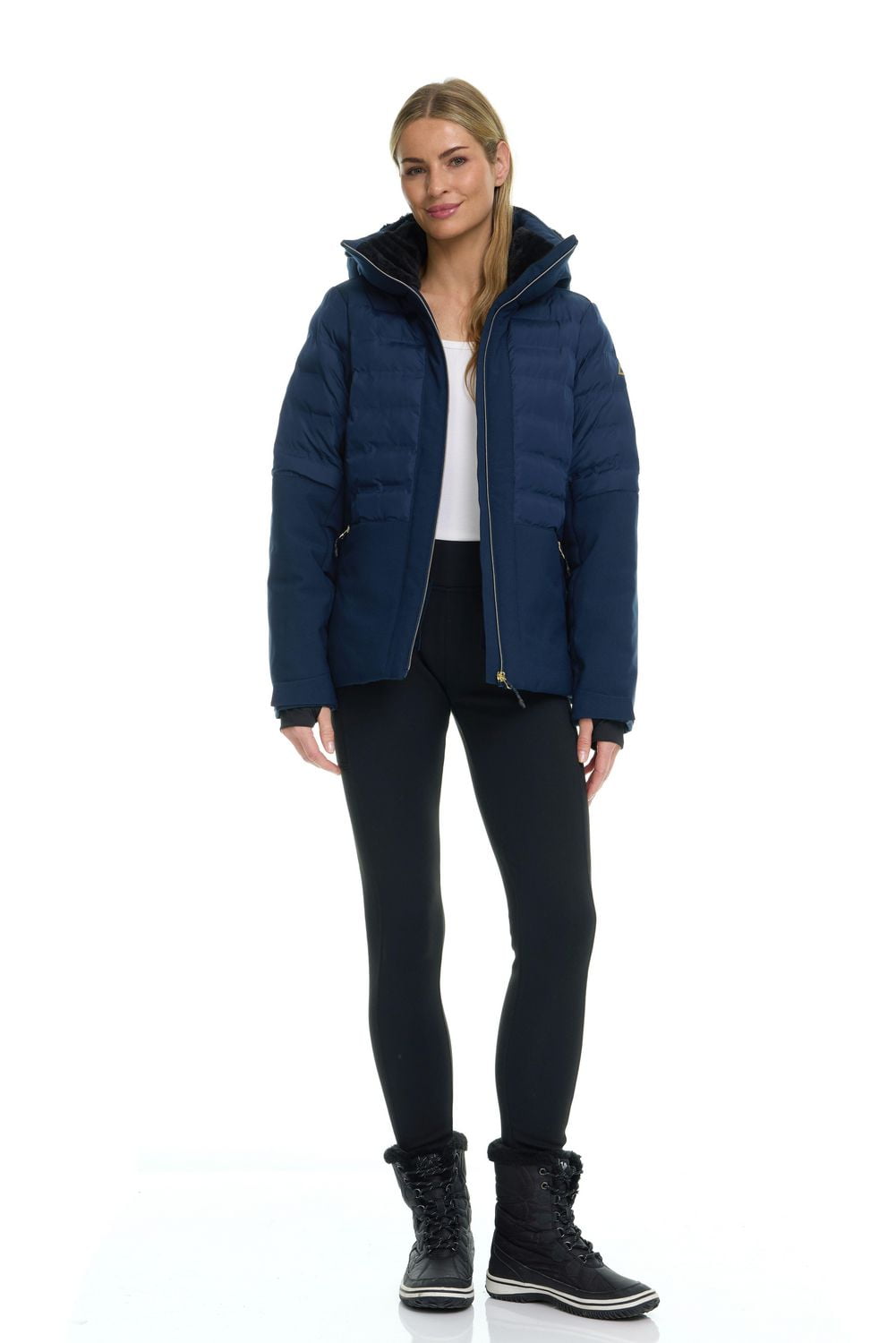 Tec-One Women's Plus Quilted Mixed Media Ski Jacket