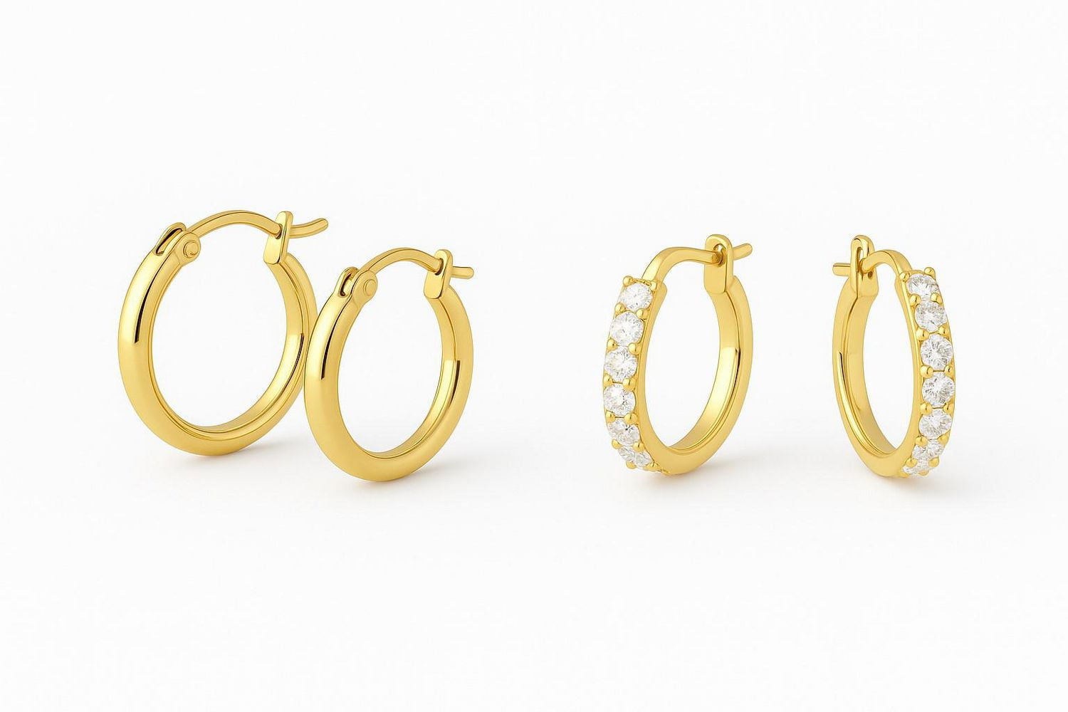 Luxury Designs Gold Plated Duo Huggies Set