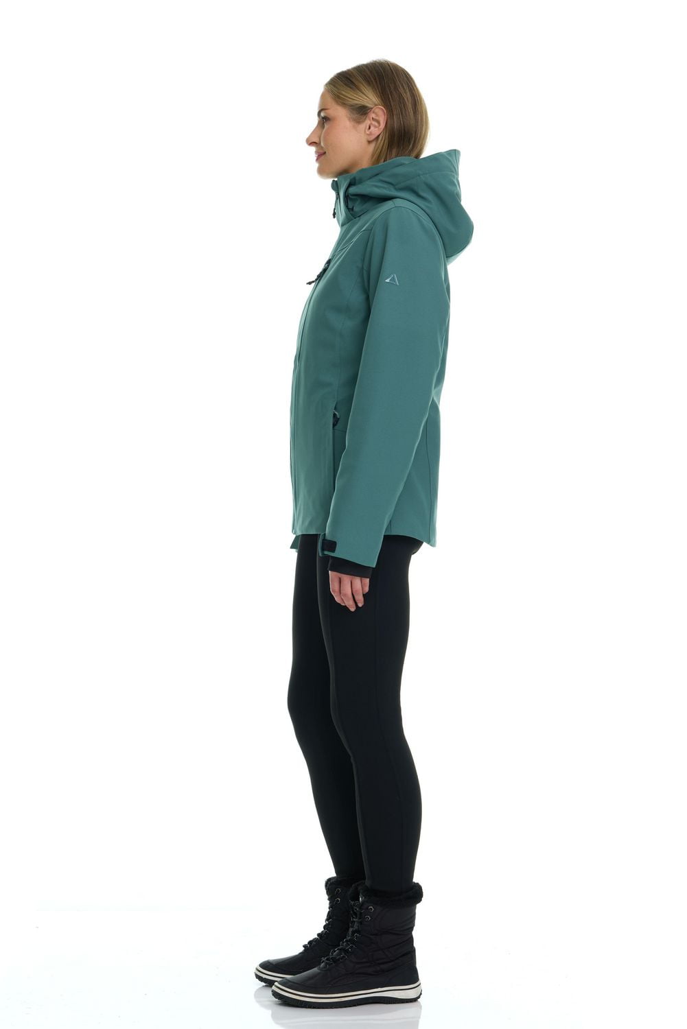 Manteau de ski pour femme avec capuchon en pongé — Tec-One