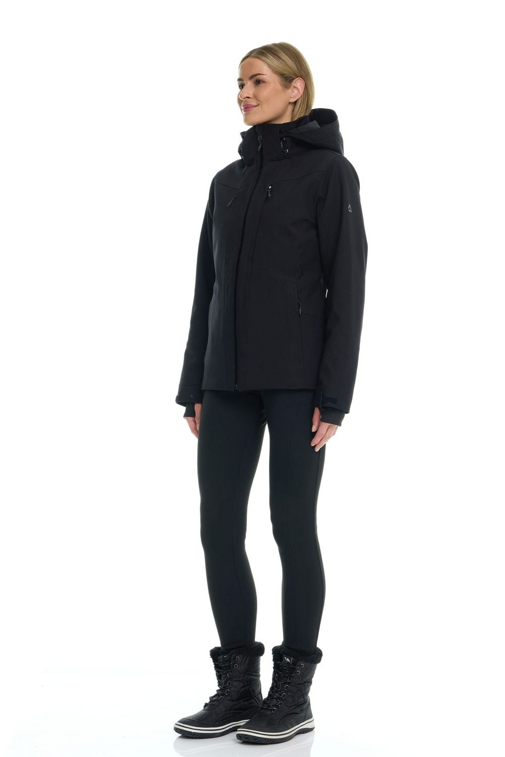 Manteau de ski pour femme avec capuchon en pongé — Tec-One
