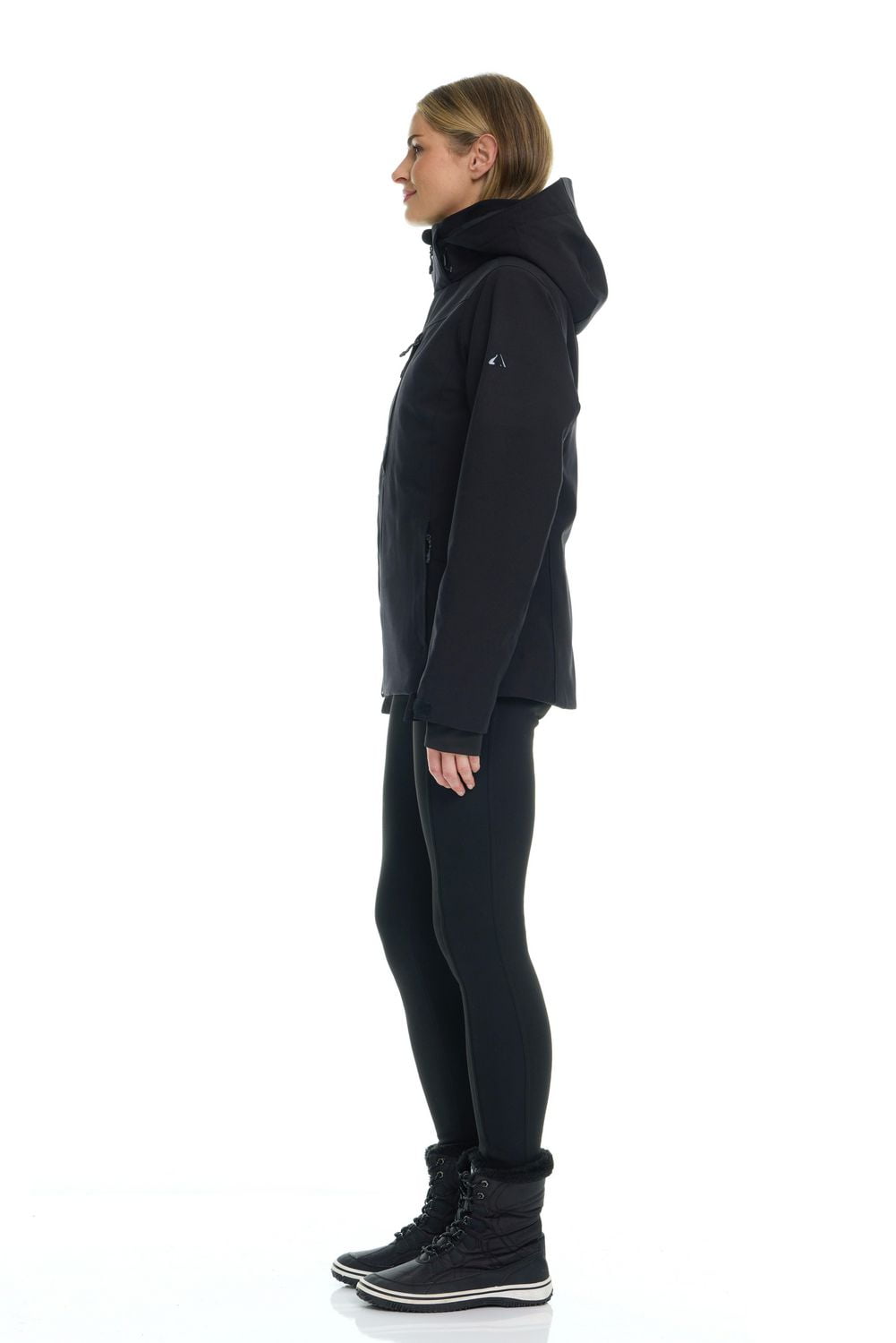 Manteau de ski pour femme avec capuchon en pongé — Tec-One