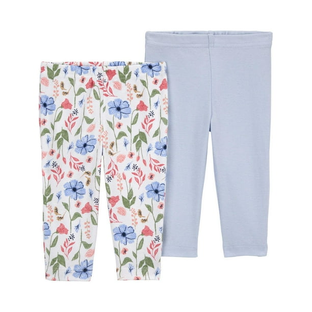 Carter's Child of Mine Baby Girl 2pk Pants - Blue Floral