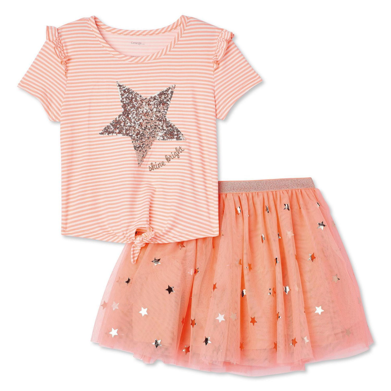 George Girls' Tee and Skirt 2-Piece Set
