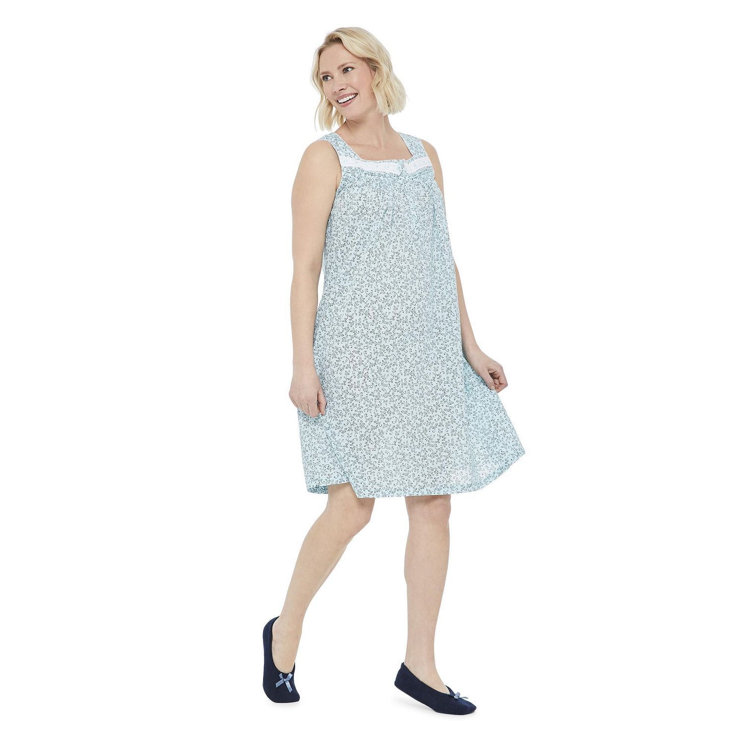 Chemise de nuit tissée sans manches George pour femmes