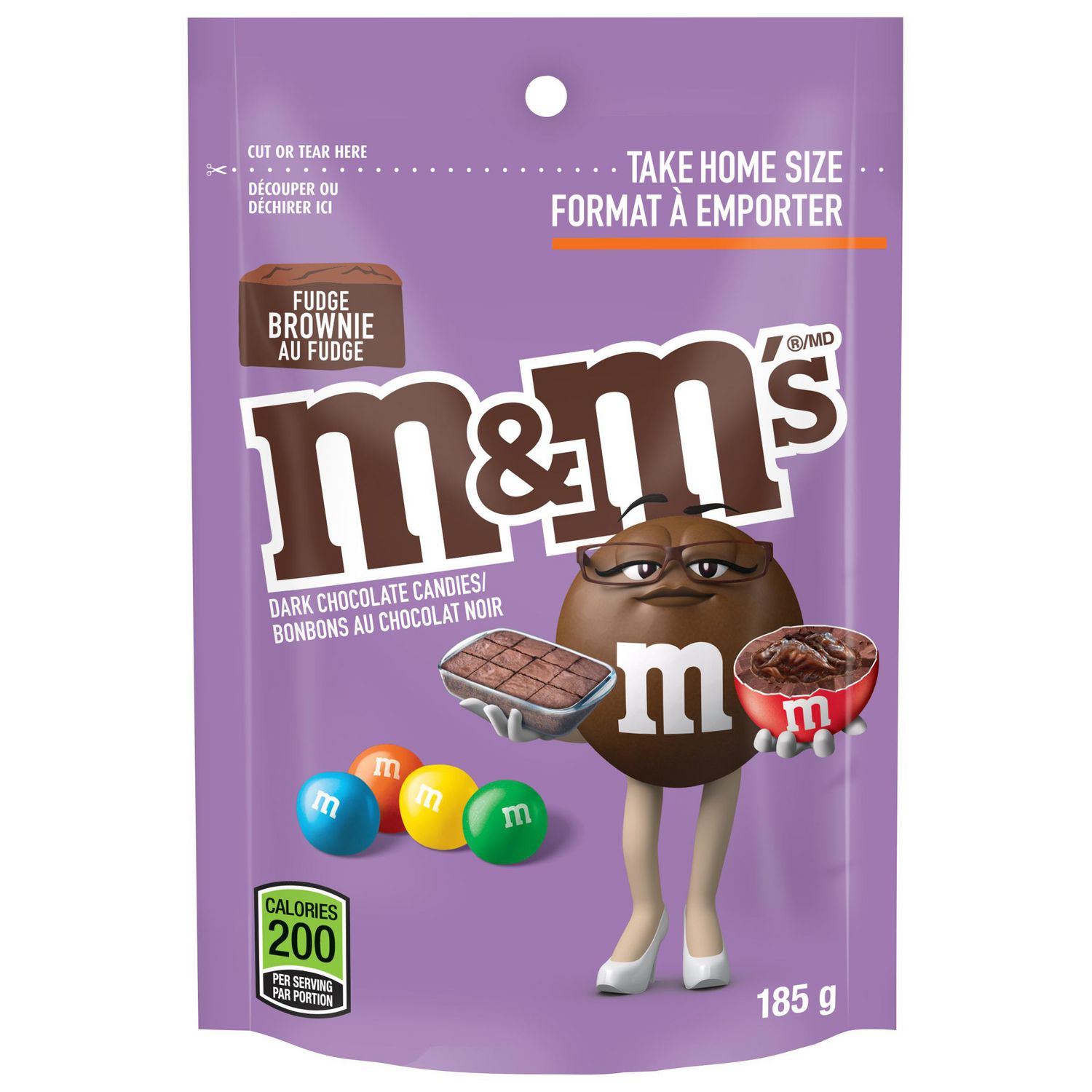 M&M'S Fudge Brownie Filled Milk Chocolate Candies, Bag, 185g Walmart