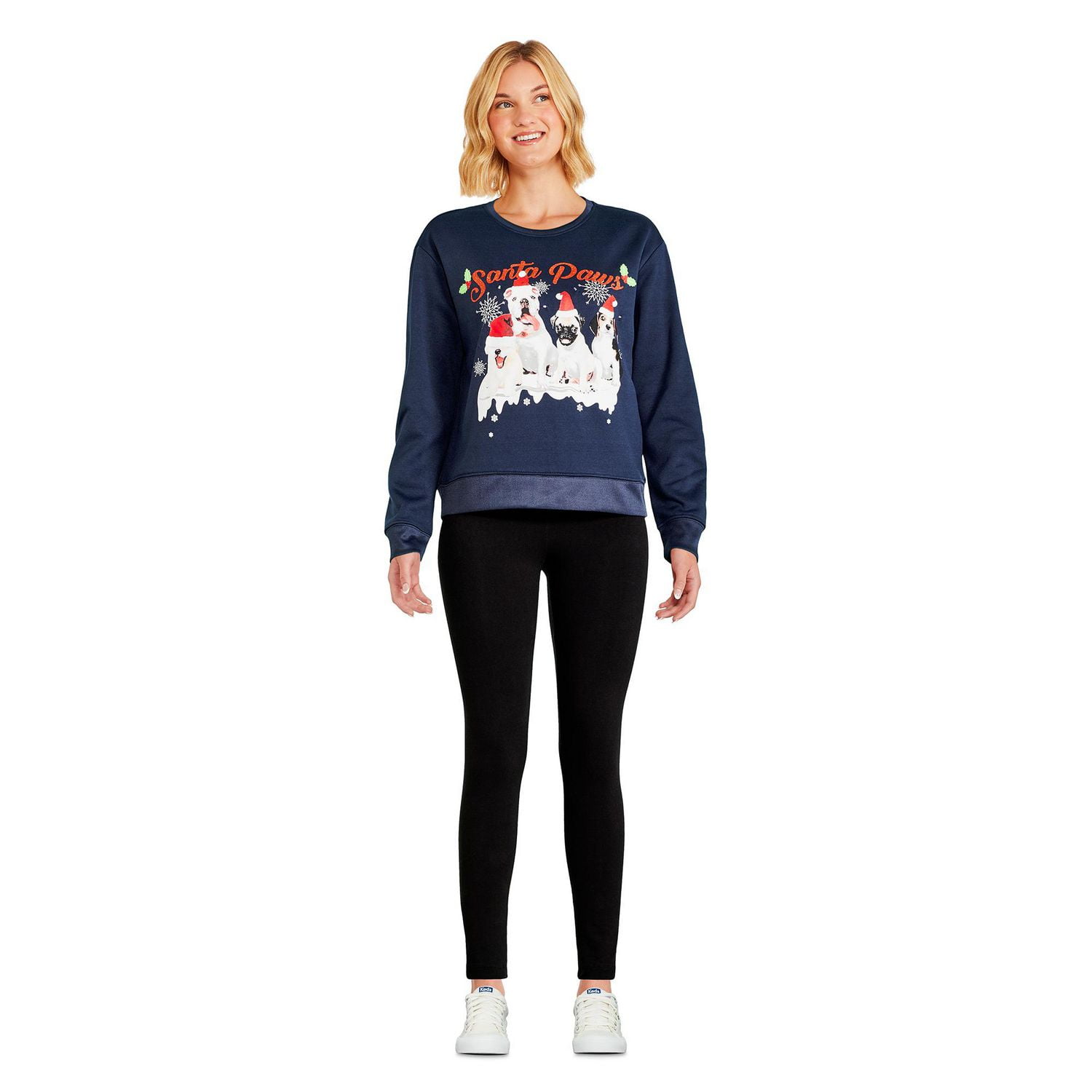 George Women s Christmas Light Up Fleece Sweatshirt Walmart