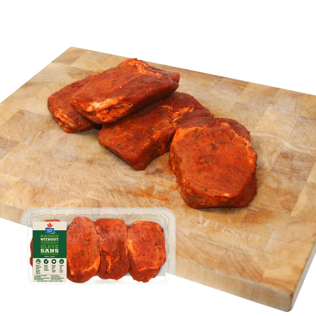Maple Leaf Boneless Thick Cut Seasoned Pork Chop, 4 Pork Chops, 0.70 - 0.93 KG
