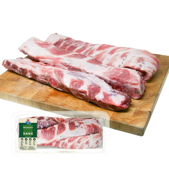Maple Leaf Sweet & Sour Fresh Pork Side Ribs Raised Without Antibiotics, 3 Pork Side Ribs, 1.10 - 1.50 KG