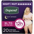 thumbnail image 1 of Depend Night Defense Adult Incontinence Underwear for Women, Overnight, S-XL, Blush, 1 of 5