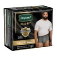 thumbnail image 3 of Depend Real Fit Incontinence Underwear for Men, Disposable, Maximum Absorbency, S/M-L/XL, Black and Grey, 3 of 6