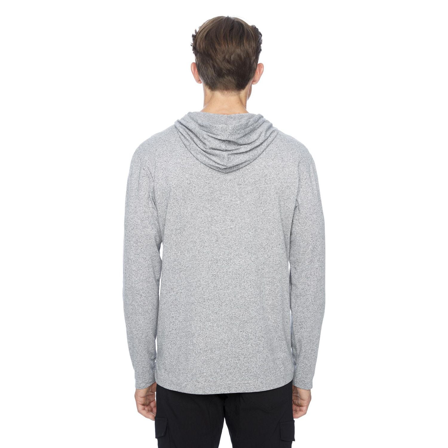 Dark Black Long Sleeve Hooded Popover