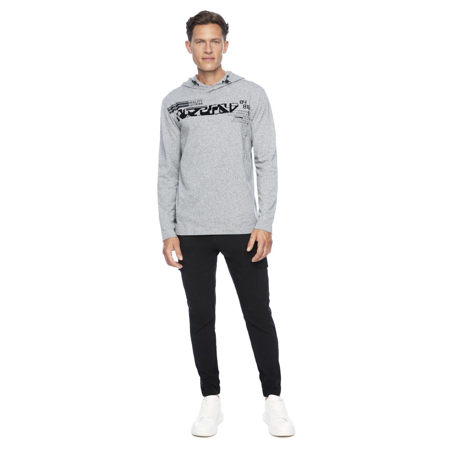 Dark Black Long Sleeve Hooded Popover