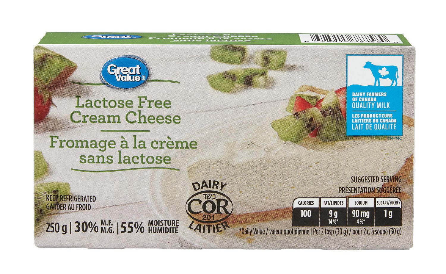 Great Value Lactose Free Cream Cheese, 250 g