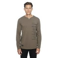 thumbnail image 1 of Dark Black Henley graphique à manches longues pour hommes, 1 of 6