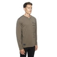 thumbnail image 2 of Dark Black Henley graphique à manches longues pour hommes, 2 of 6