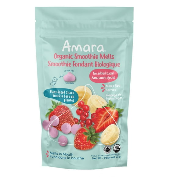 Amara Organic Smoothie Melts Mixed Red Berries, Mixed Red Berries