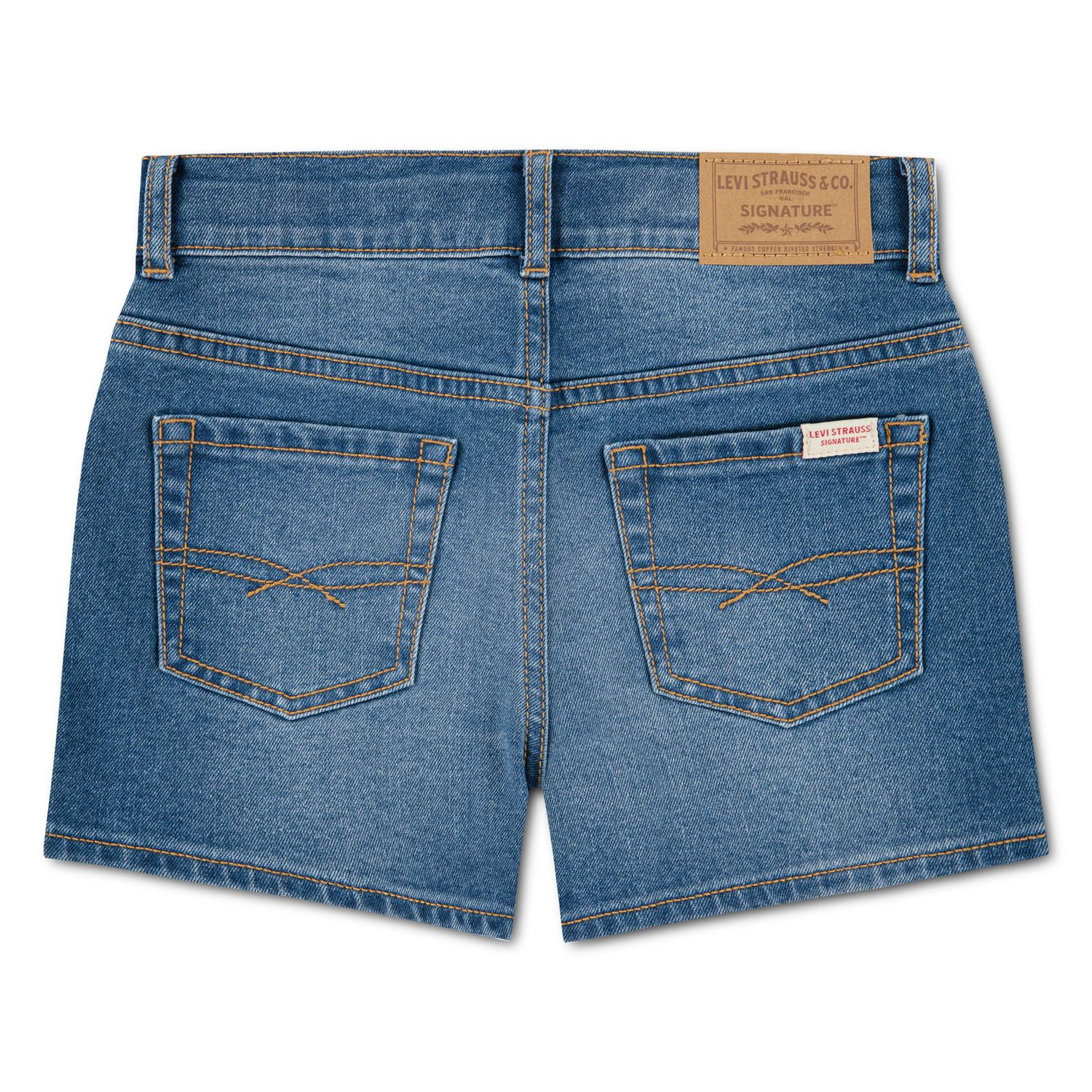 Levi Strauss Signature Girls' High-Rise Denim Shorts