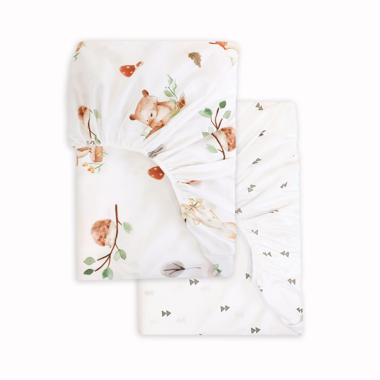 2 Pack Mini Fitted Crib Sheets Woodland