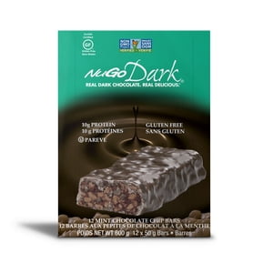 Nugo Barres de protéines foncées – Chips de chocolat à la menthe