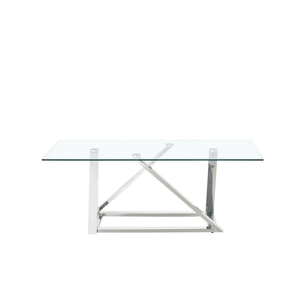 Topline Home Furnishings Table basse en verre Criss Cross