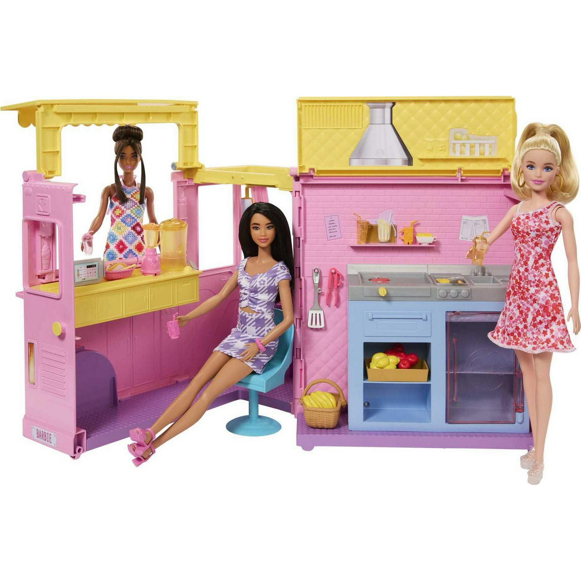 Barbie Beach Boardwalk Playset, 2 Dolls & 20+ Accessories Including Snack  Stand, Ice Cream Kiosk, Puppy & Themed Pieces