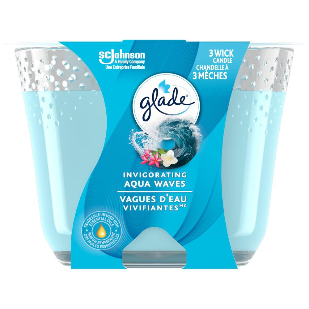 Glade Chandelle parfumée, Lessive fraîche, purificateur d'air