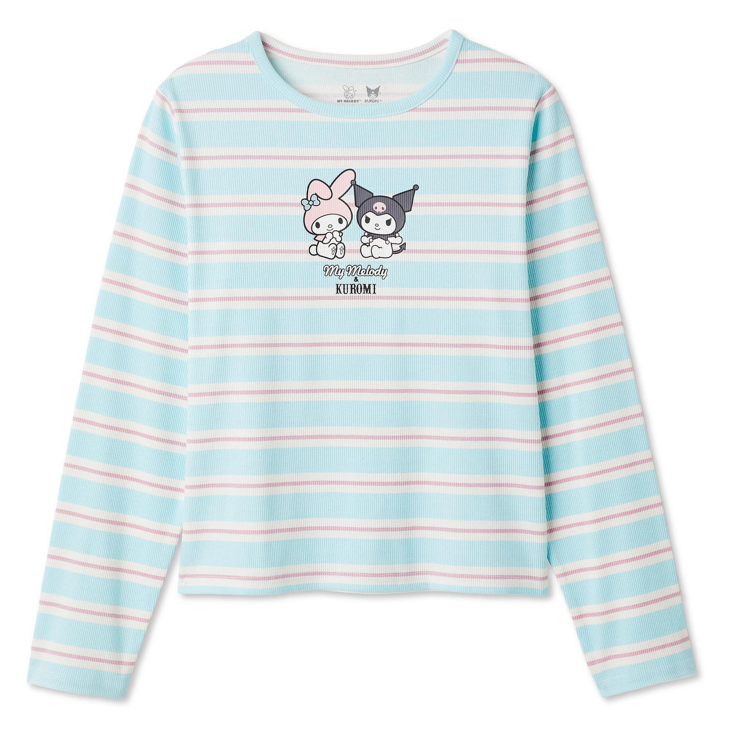 Kuromi & My Melody Girls' Long-Sleeve Rib T-Shirt