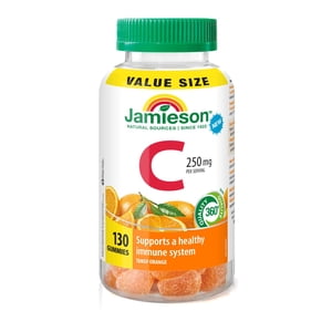 Jamieson Vitamin C Gummies, 250 mg, Tangy Orange Flavour, 130 Count