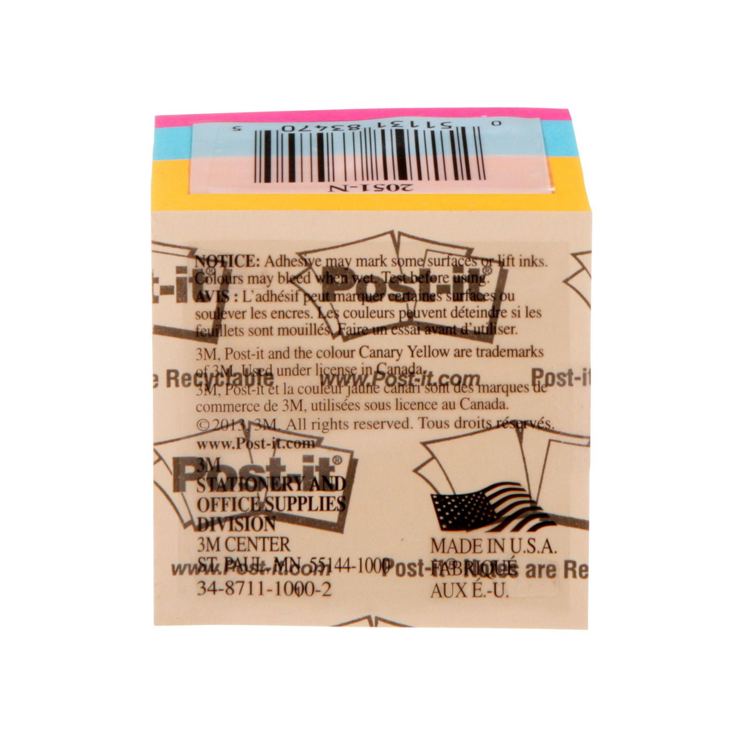 Cube de feuillets Post-it® 2051-N