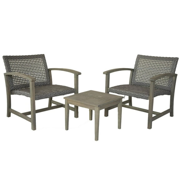 Patioflare Galena FSC Acacia Wood and Wicker Oversized Bistro Set