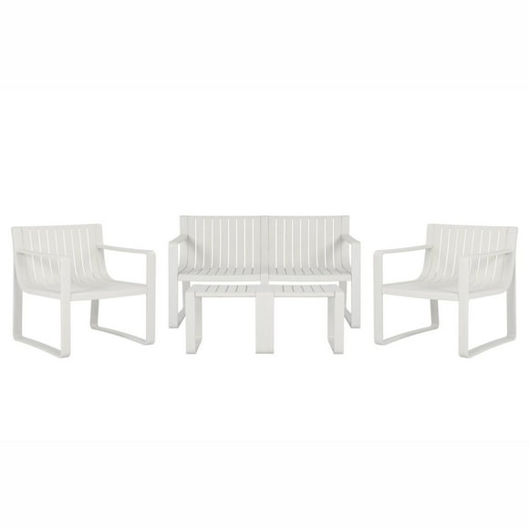 Patioflare Plus Collection Recycled Plastic Pioneer Patio Conversation Set, Cream