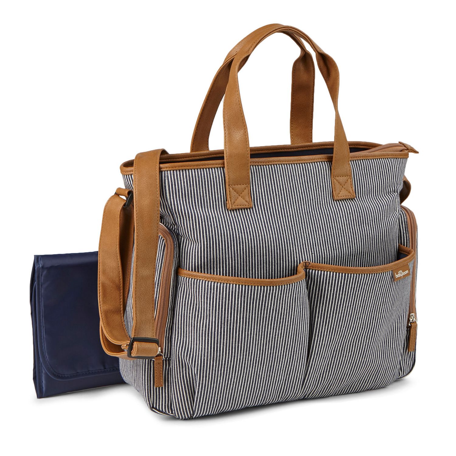 Baby Boom Places and Spaces Navy Pinstripe Diaper Bag | Walmart Canada