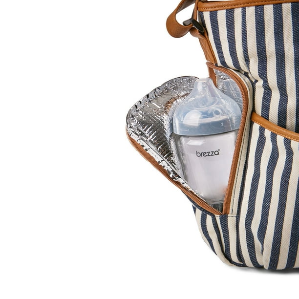 Sac à couches pour bébé avec 5 compartiments et tapis - Bleu marine