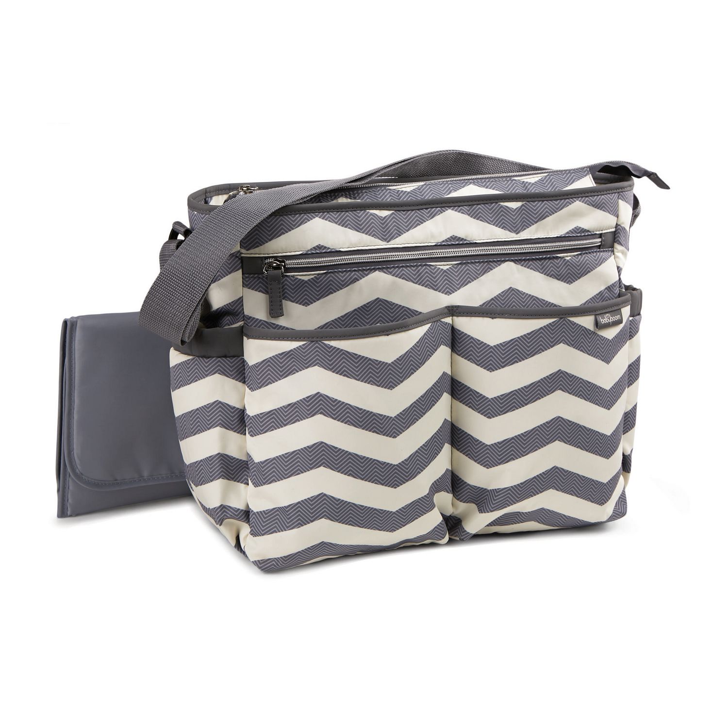 Baby Boom Chevron Tote Diaper Bag - Cream/Grey | Walmart Canada