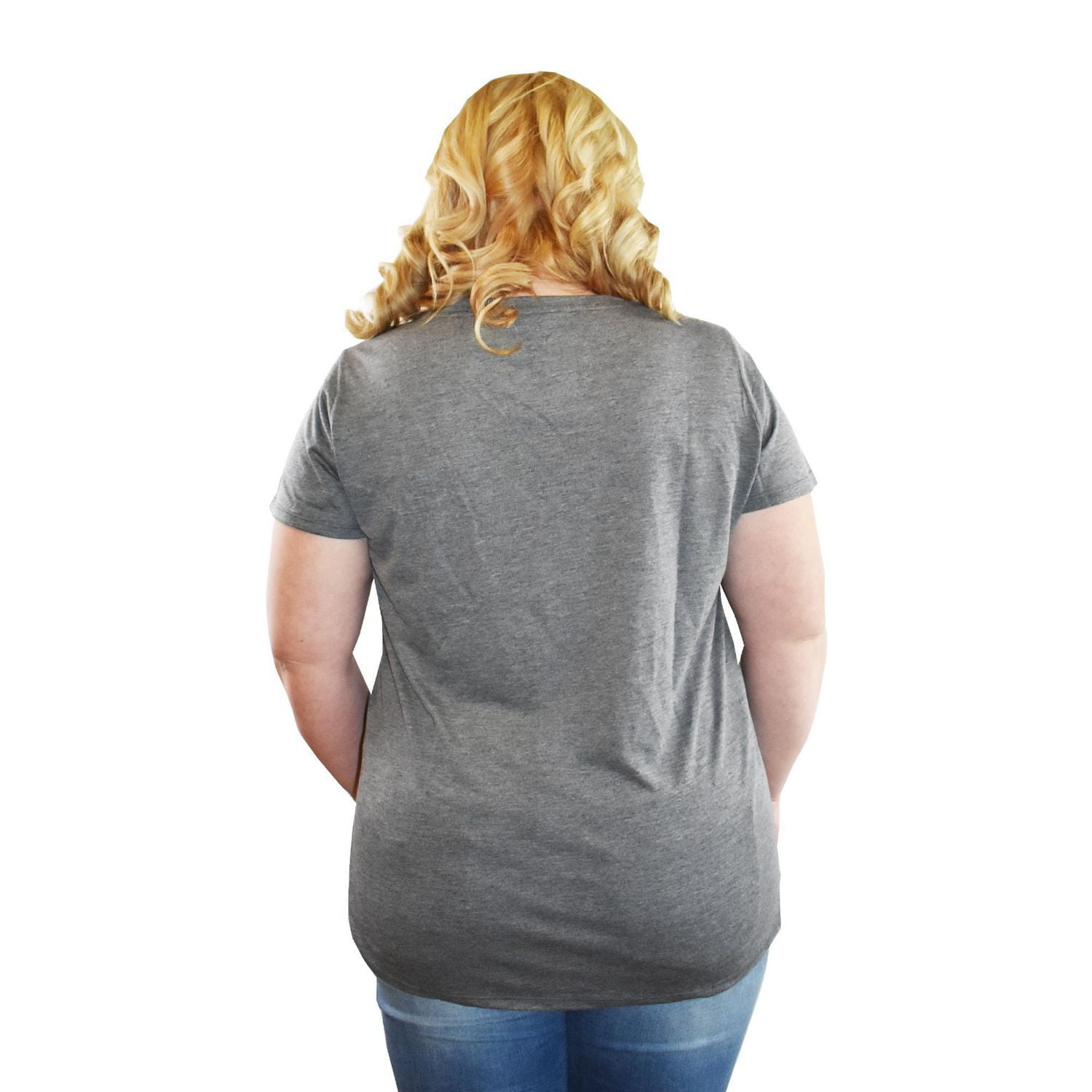 Ladies Plus Disney Mickey Hands Behind Scoop Tee