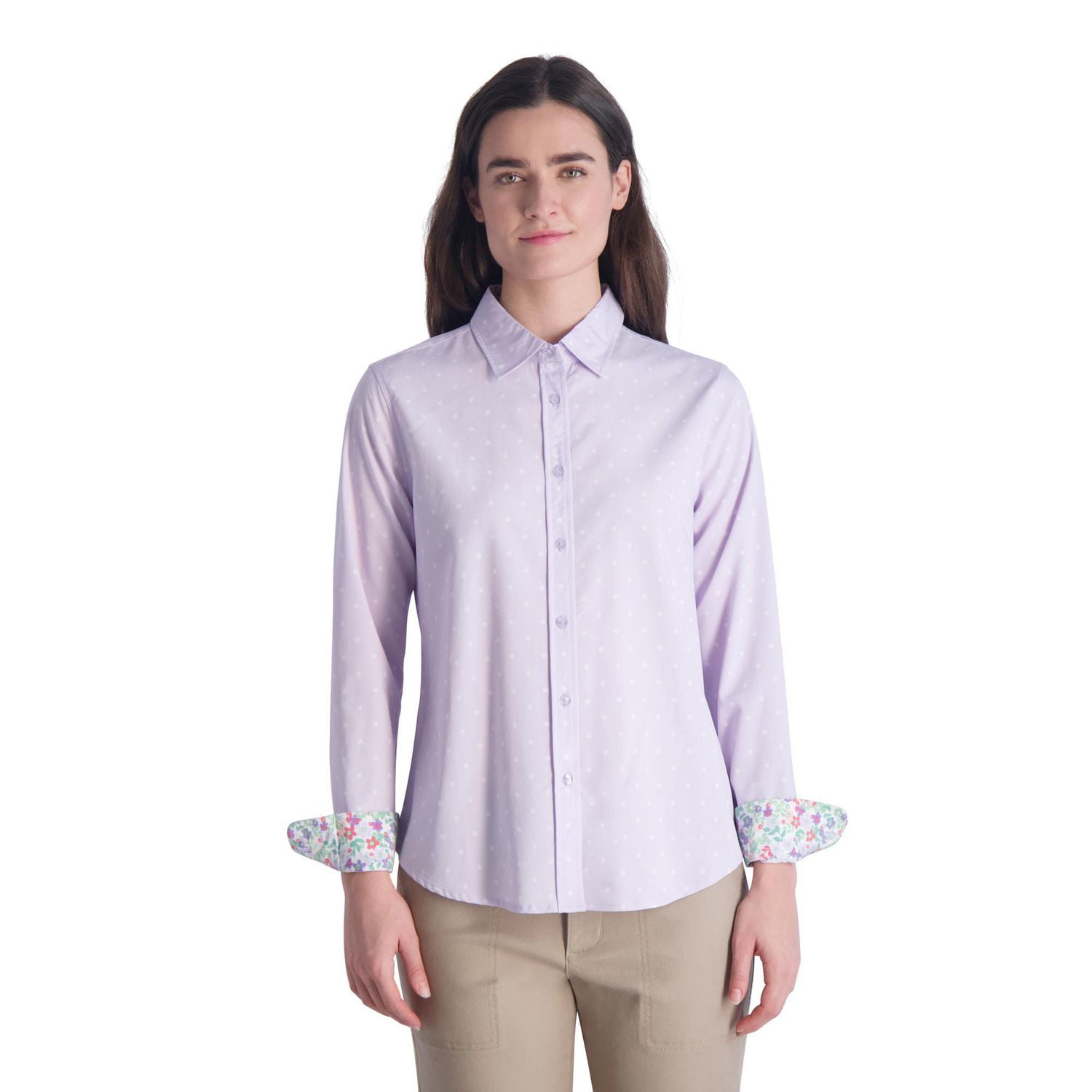 Chaps Women's Long Sleeve Stretch Button Down Shirt