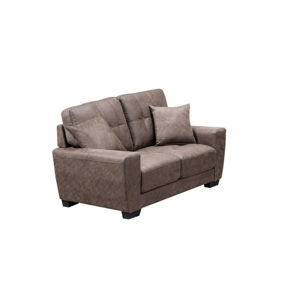 Topline Home Furnishings Luxurious Brown Loveseat Walmart.ca