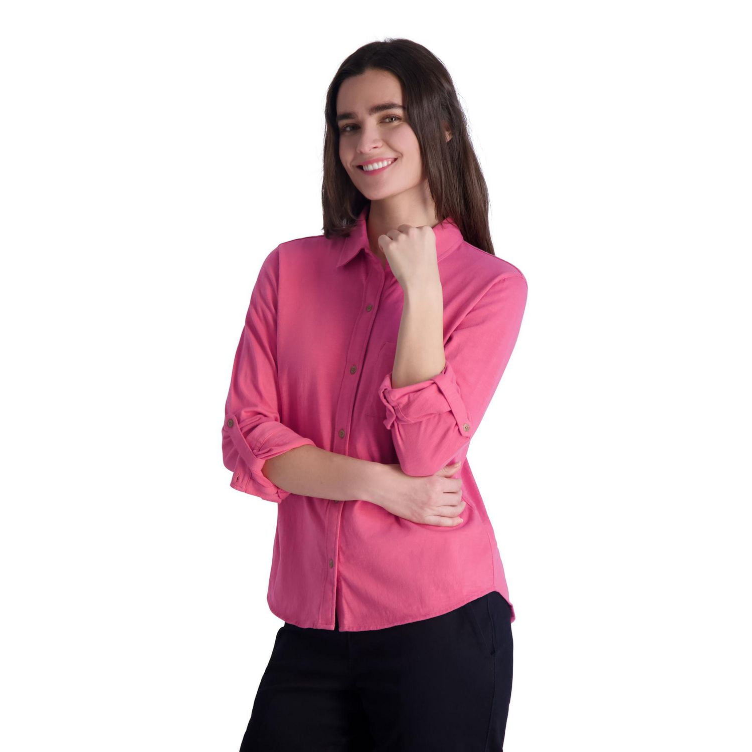 CHAPS-LONG SLEEVE KNIT SHIRT-