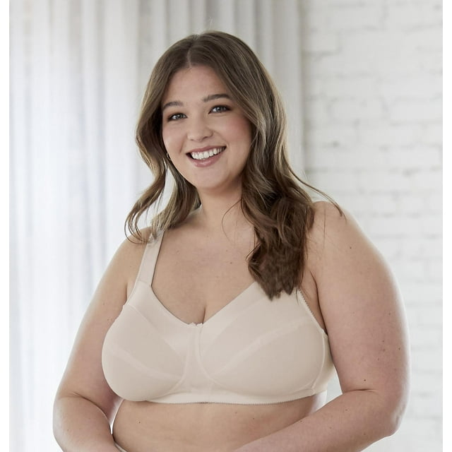 Bestform 9706715 Satin Trim Wireless Cotton Bra with Unlined Cups