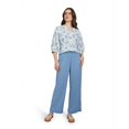 thumbnail image 1 of Chaps Women's Elbow Sleeve Notch Neck Linen Print Top, 1 of 2