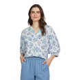 thumbnail image 2 of Chaps Women's Elbow Sleeve Notch Neck Linen Print Top, 2 of 2