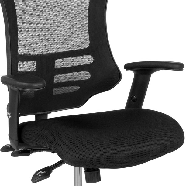 Executive High Back Mesh Office Chair in Black with Fold Up Armrests, Tilt  Back and Adjustable Seat - Hunt Office Ireland