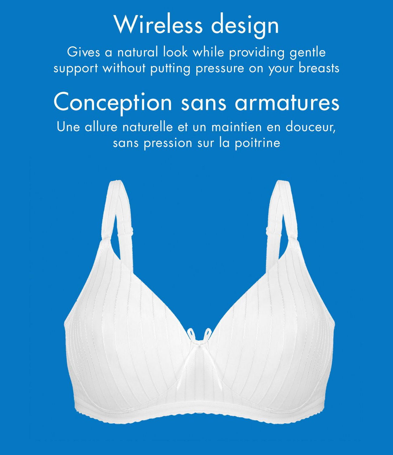 Bestform 97086248 Soutien-gorge sans armatures en coton rayé avec bonnets légèrement doublés Tailles 34A-42C