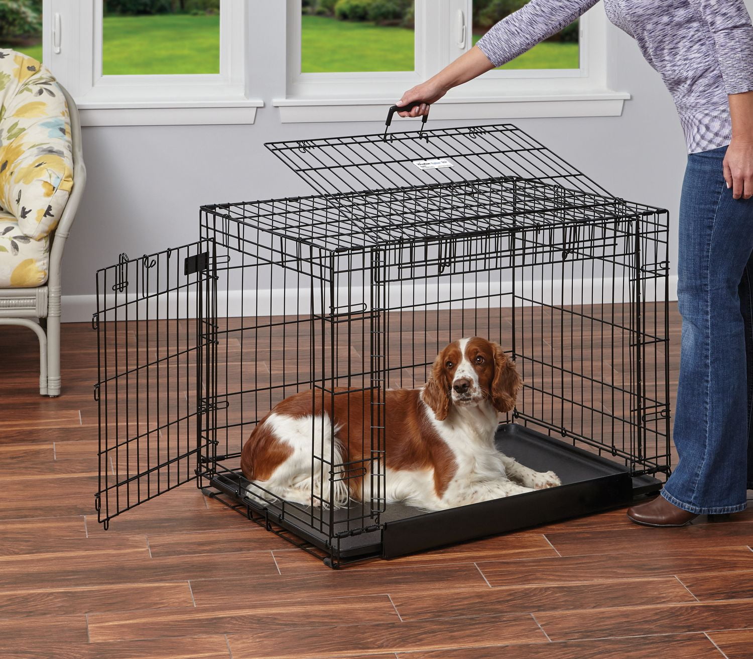 Midwest ovation trainer double door dog crate best sale