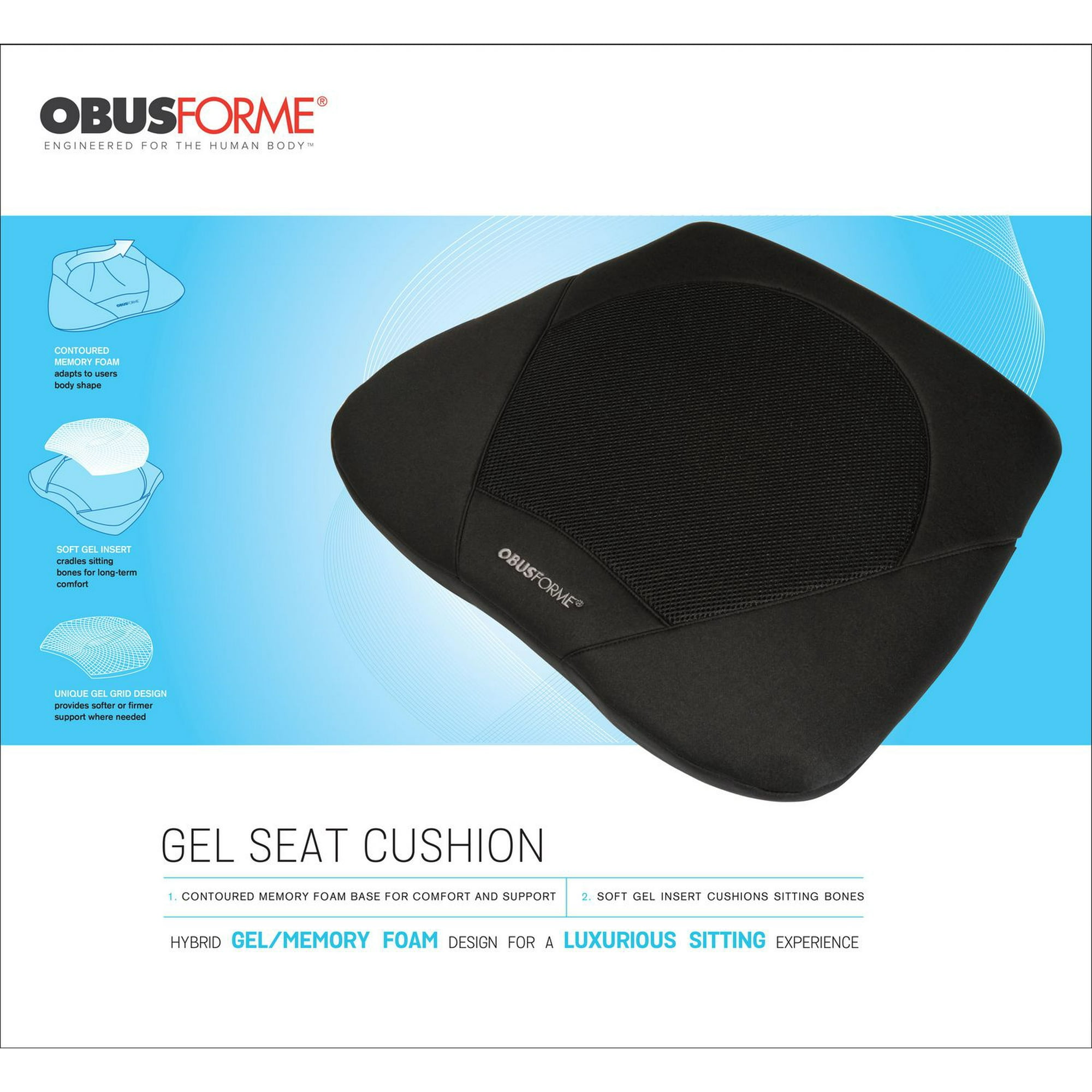 ObusForme Gel Seat, Ergonomic Memory Foam Seat Support Chair