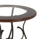 Table ronde Jericho de CorLiving à hauteur comptoir en bois et verre au fini teint chaud pour salle à manger – image 3 sur 3