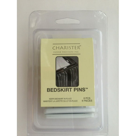 Charister Home Fashion Bedskirt Pins, 8 Piece Set, White