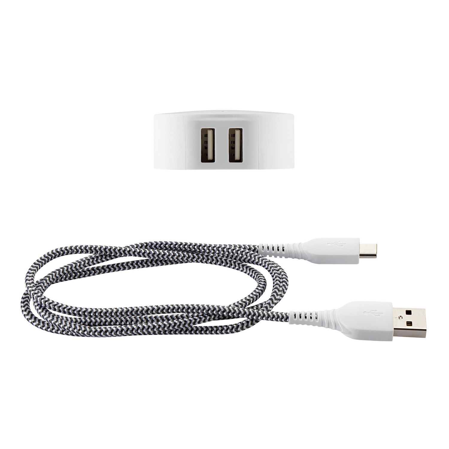 blackweb Dual-Port 3 FT USB-C to USB Cable Wall Charging Kit (White) |  Walmart Canada