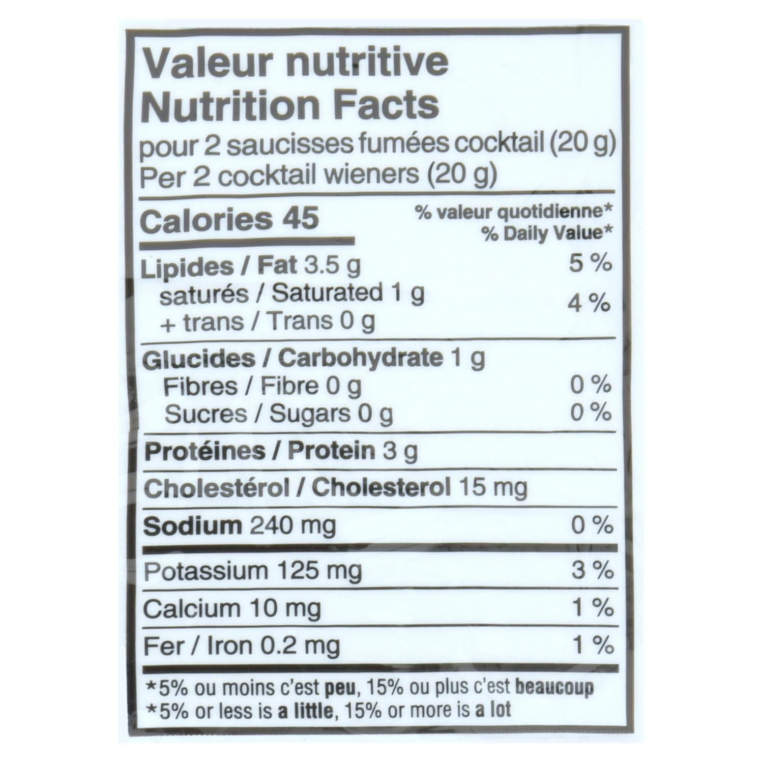 Saucisses fumées cocktail Hygrade 225 g
