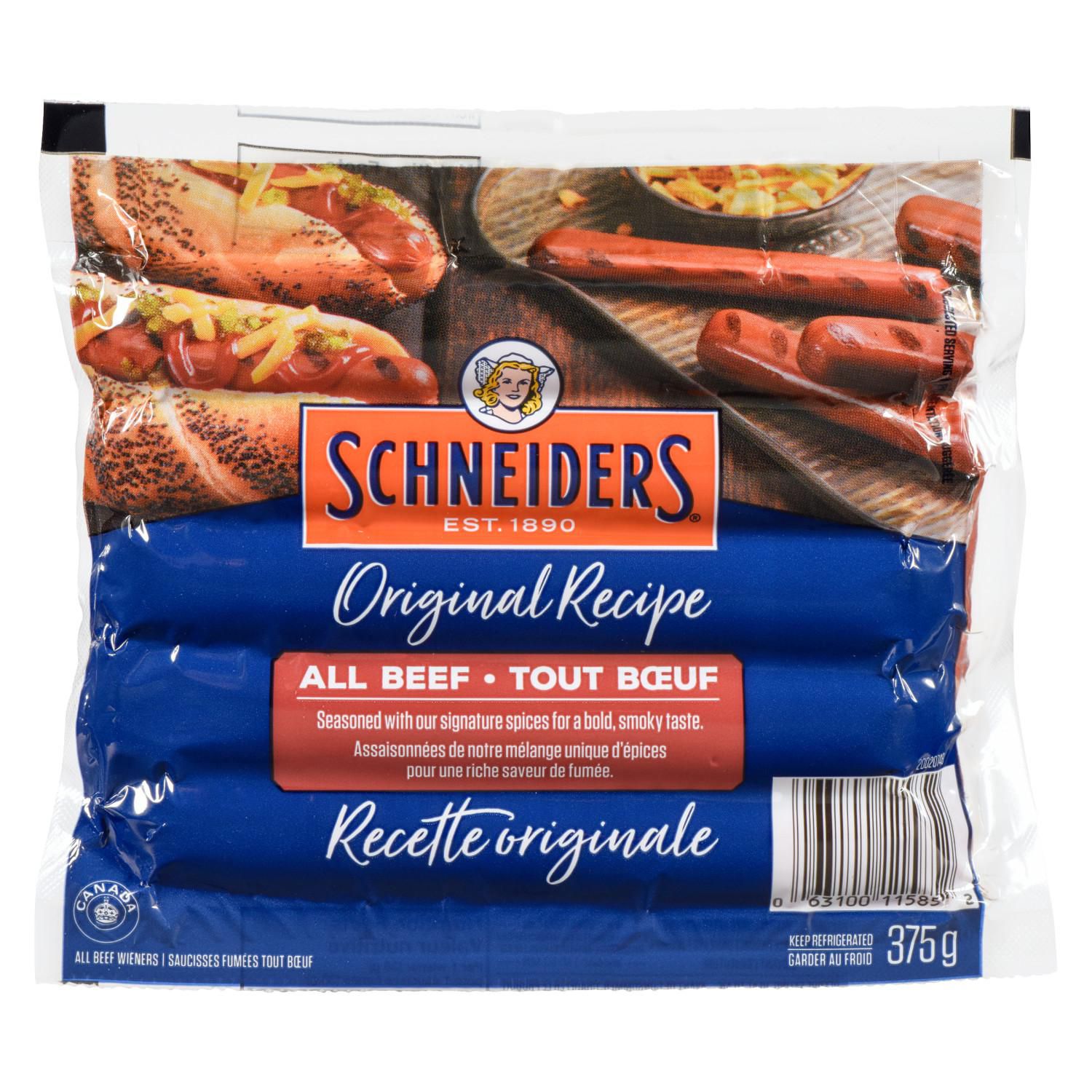 Schneiders All Beef Hot Dogs, 375 g - Walmart.ca